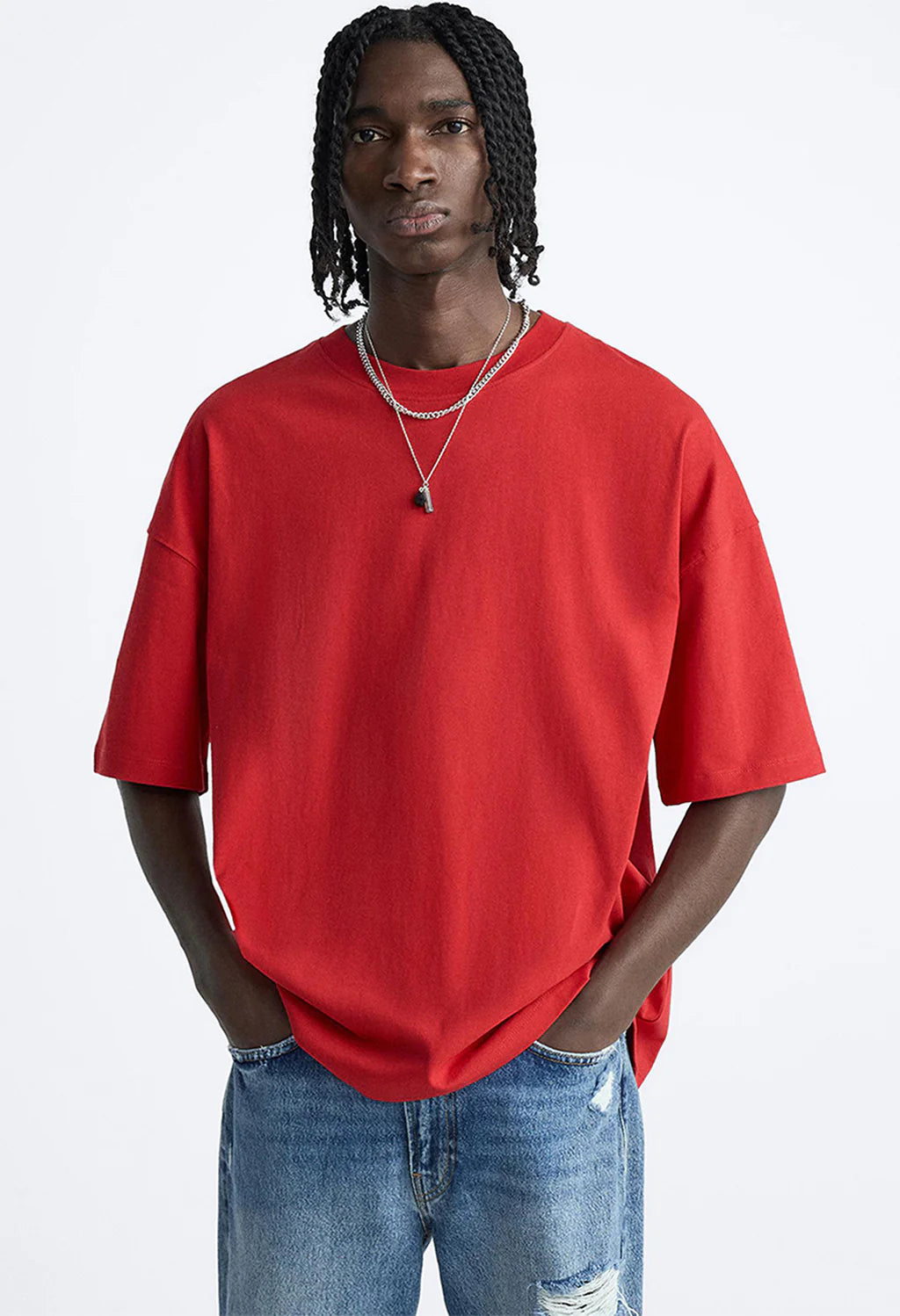 Plain Red Oversized Tshirt