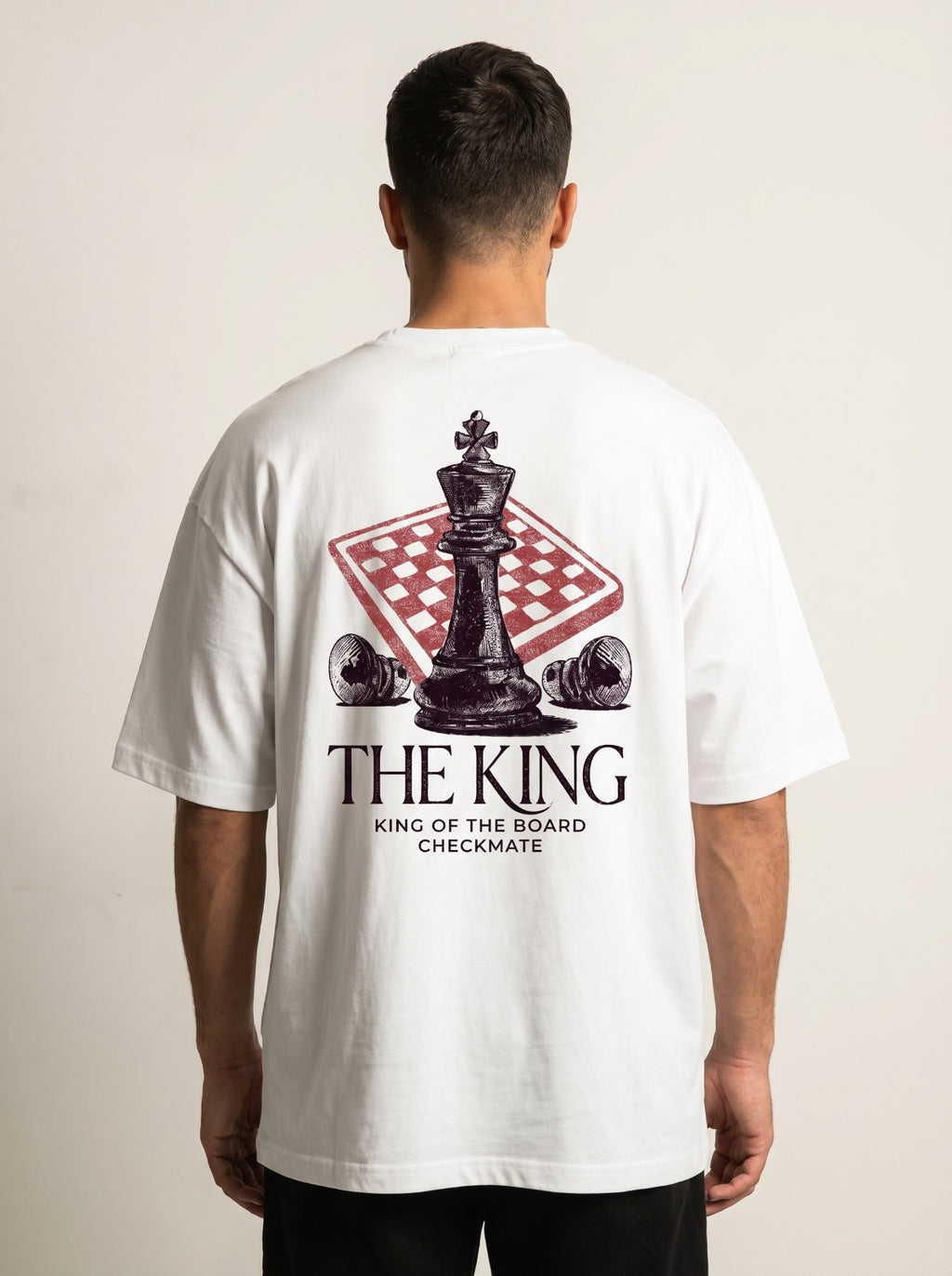 White Chess King Oversized Tshirt