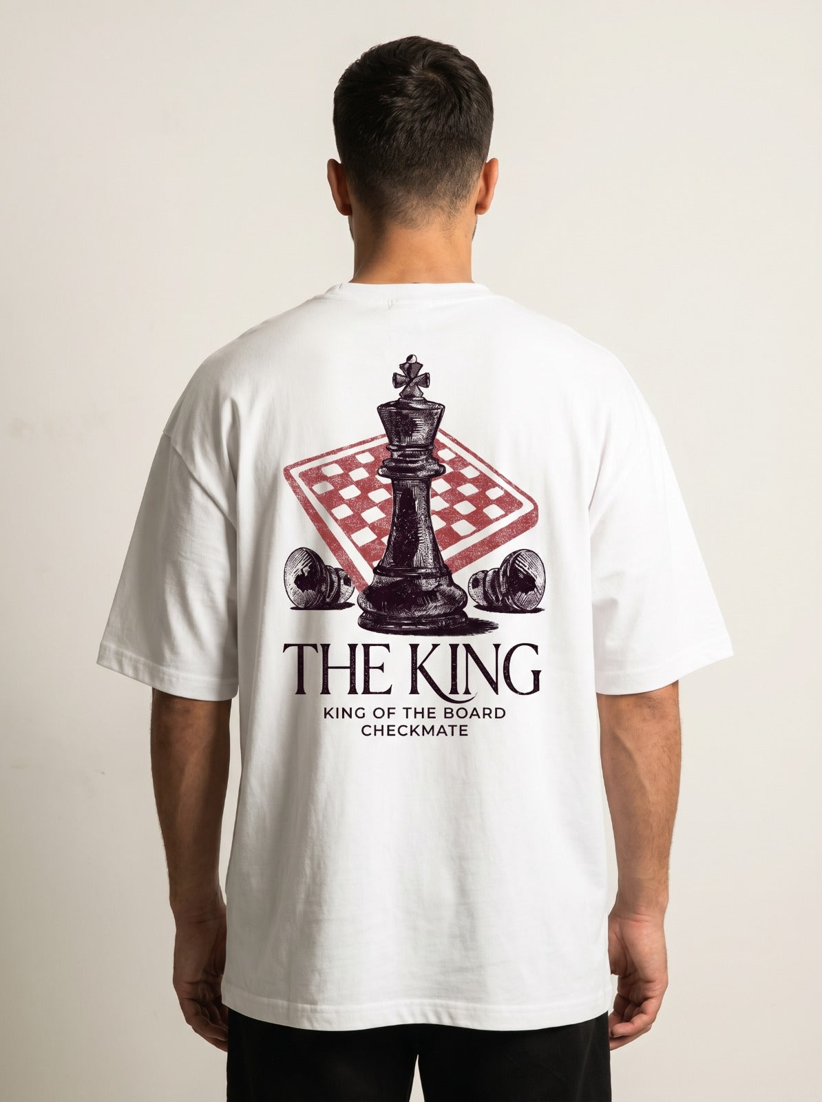 White Chess King Oversized Tshirt