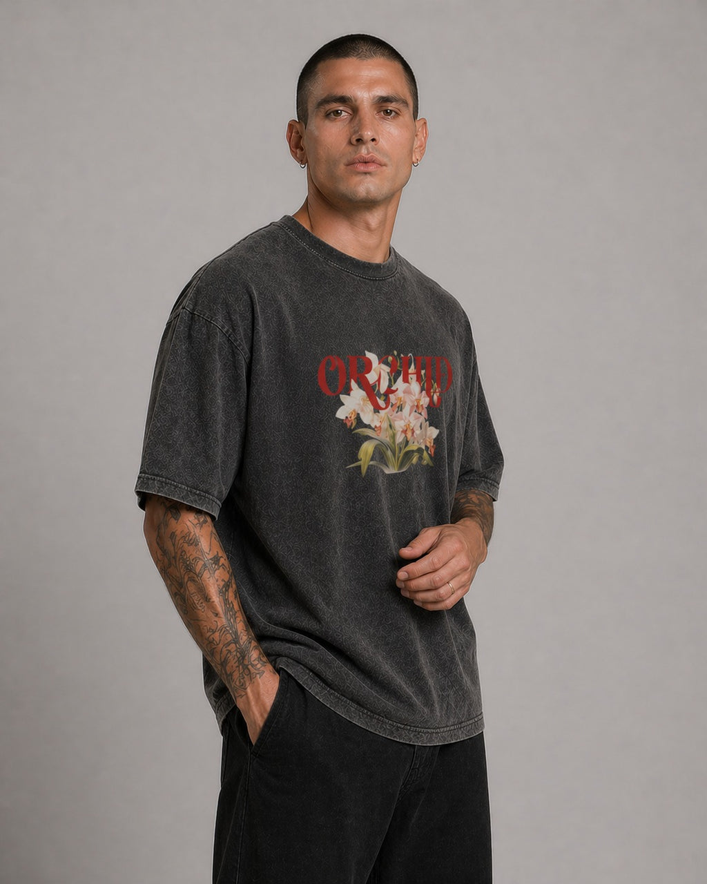 BLACK ORCHID ACID WASH TSHIRT