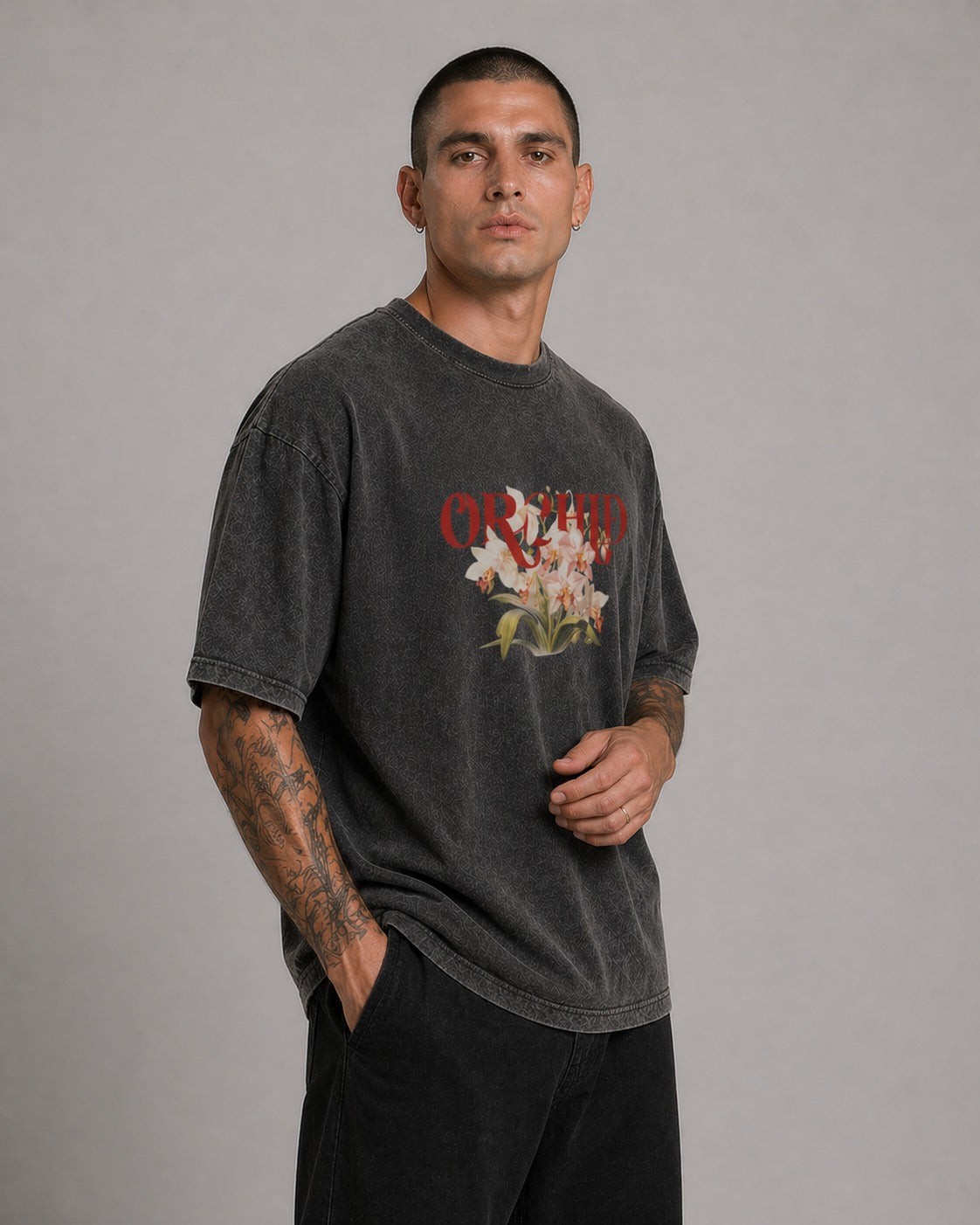 BLACK ORCHID ACID WASH TSHIRT