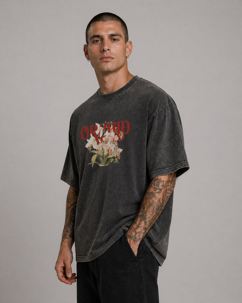 BLACK ORCHID ACID WASH TSHIRT