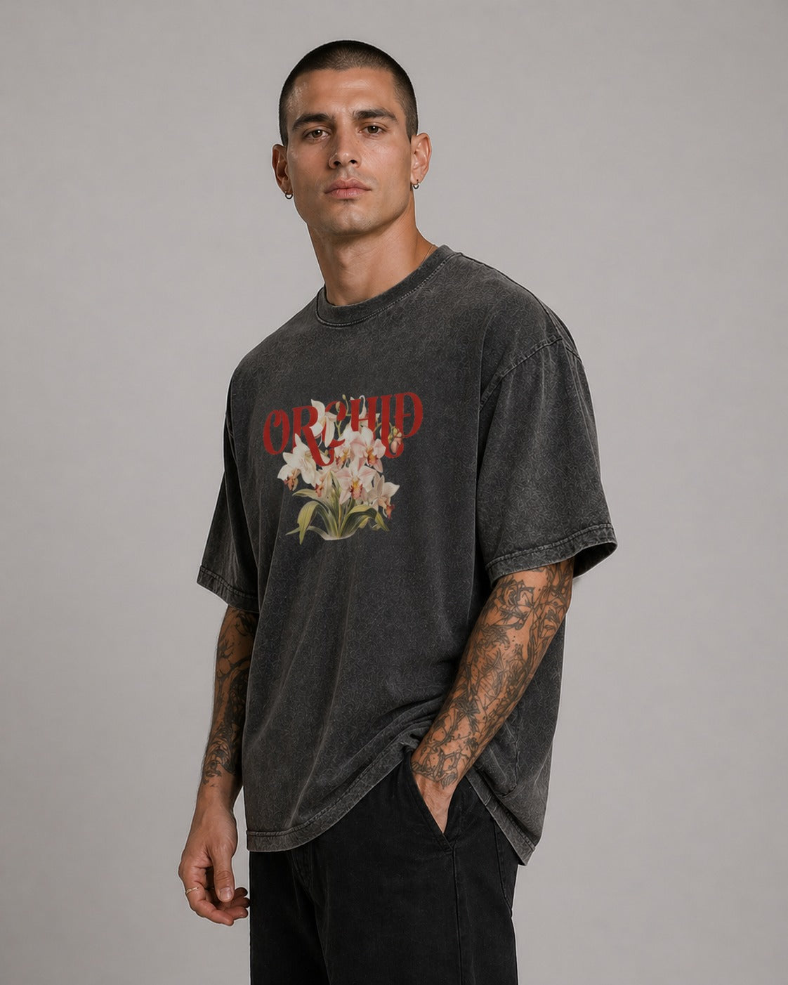 BLACK ORCHID ACID WASH TSHIRT